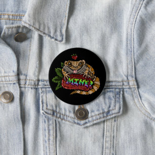 Macaron Rond 7,6 Cm Dragon à la fraise "MINE !"