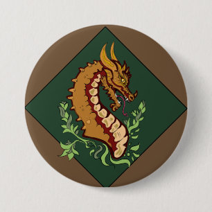 Macaron Rond 7,6 Cm Dragon Brown stylisé