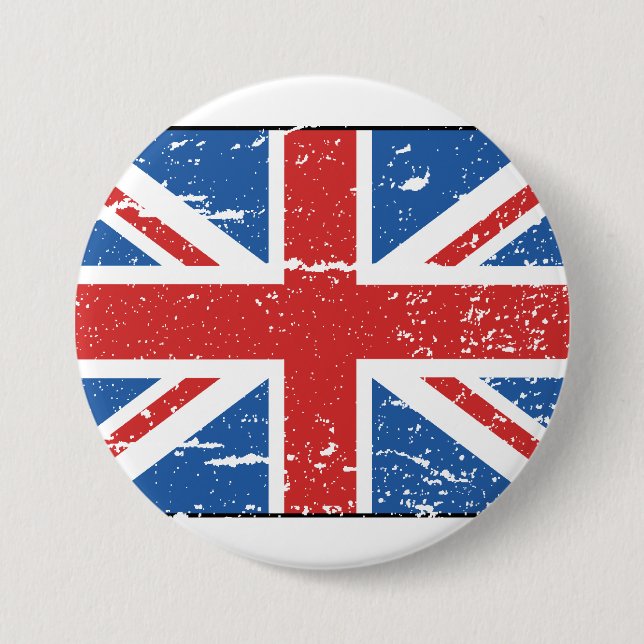 Macaron Rond 7,6 Cm Drapeau britannique vintage (Devant)