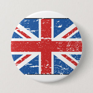 Macaron Rond 7,6 Cm Drapeau britannique vintage