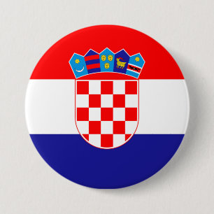 Macaron Rond 7,6 Cm Drapeau Croatie
