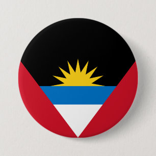 Macaron Rond 7,6 Cm Drapeau d'Antigua-et-Barbuda