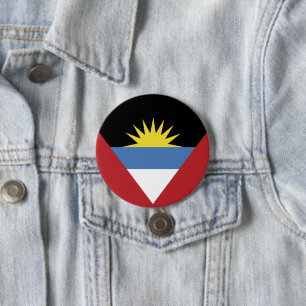 Macaron Rond 7,6 Cm Drapeau d'Antigua-et-Barbuda