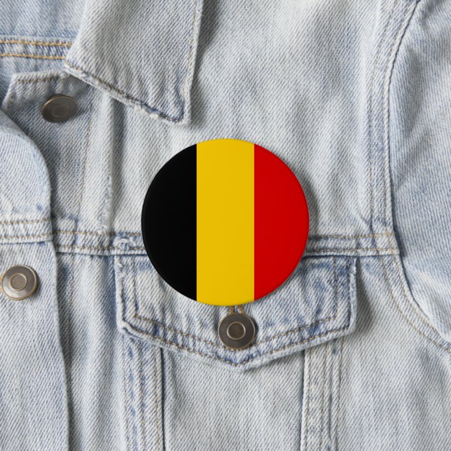 Macaron Rond 7,6 Cm Drapeau de Belgique (En situation)