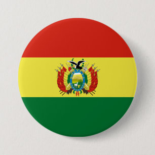 Macaron Rond 7,6 Cm Drapeau de Bolivie