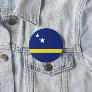 Macaron Rond 7,6 Cm Drapeau de Curaçao