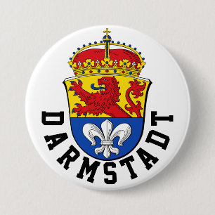 Macaron Rond 7,6 Cm Drapeau de Darmstadt, Allemagne