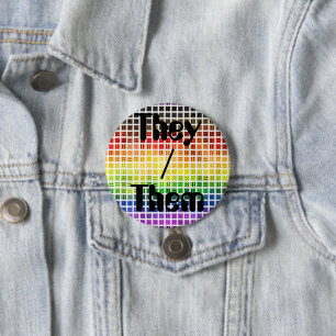 Macaron Rond 7,6 Cm Drapeau de fierté gay arc-en-ciel coloré à carreau