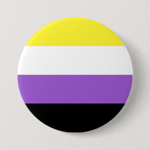 Macaron Rond 7,6 Cm Drapeau de fierté non binaire