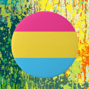 Macaron Rond 7,6 Cm Drapeau de fierté pansexuel