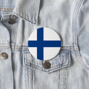 Macaron Rond 7,6 Cm Drapeau de Finlande