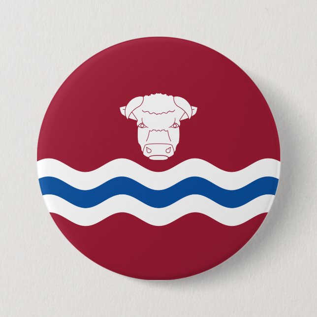 Macaron Rond 7,6 Cm Drapeau de Herefordshire (comté du Royaume-Uni) (Devant)