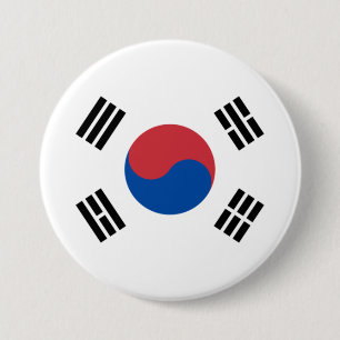 Macaron Rond 7,6 Cm Drapeau de la Corée du Sud (ROK)