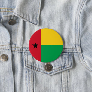 Macaron Rond 7,6 Cm drapeau de la Guinée-Bissau