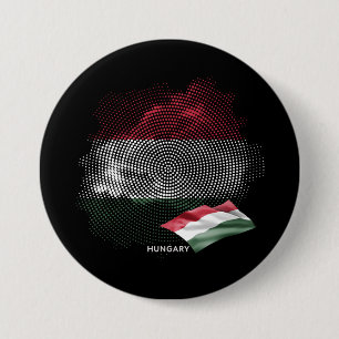 Macaron Rond 7,6 Cm Drapeau de la Hongrie