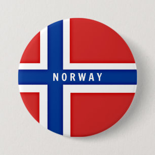 Macaron Rond 7,6 Cm Drapeau de la Norvège