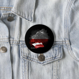 Macaron Rond 7,6 Cm Drapeau de la Pologne