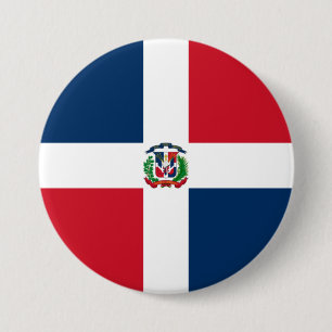 Macaron Rond 7,6 Cm Drapeau de la République dominicaine
