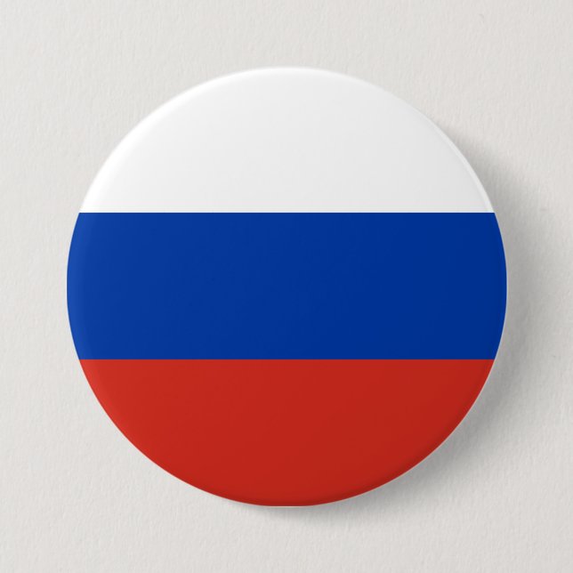 Macaron Rond 7,6 Cm Drapeau de la Russie (Devant)