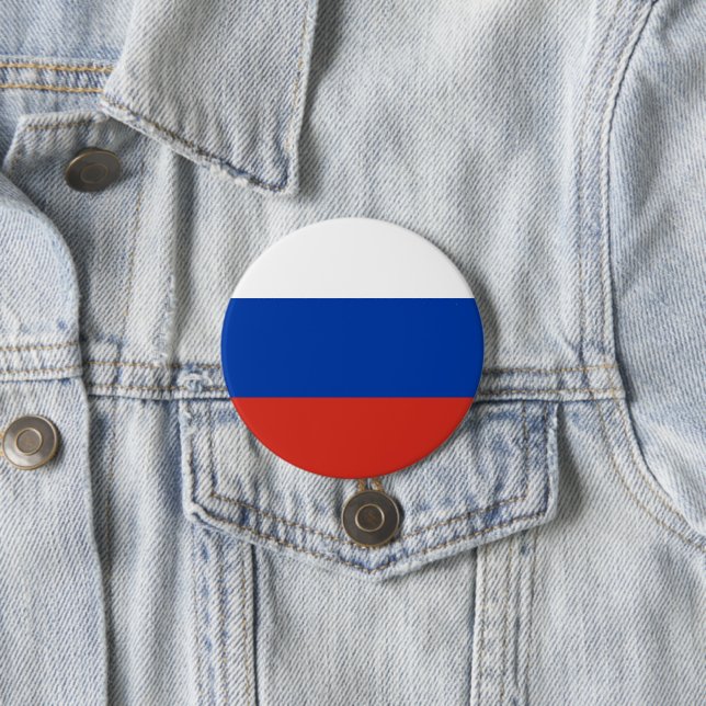 Macaron Rond 7,6 Cm Drapeau de la Russie (En situation)