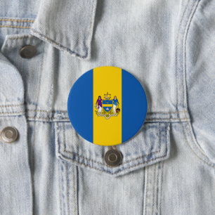 Macaron Rond 7,6 Cm Drapeau de la ville de Philadelphie (Pennsylvanie)