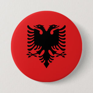Macaron Rond 7,6 Cm Drapeau de l'Albanie