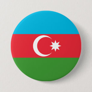 Macaron Rond 7,6 Cm Drapeau de l'Azerbaïdjan