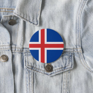 Macaron Rond 7,6 Cm Drapeau de l'Islande