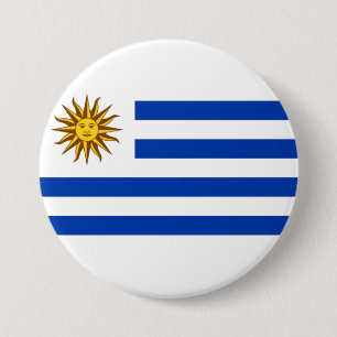 Macaron Rond 7,6 Cm Drapeau de l'Uruguay