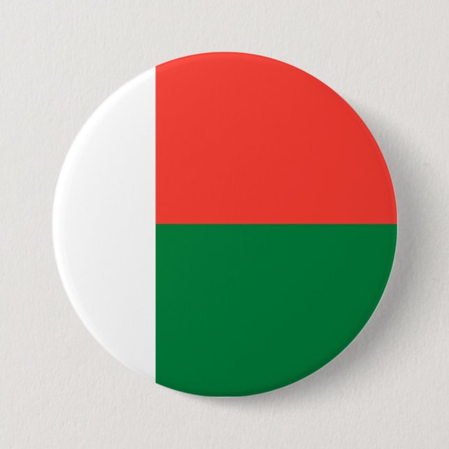 Macaron Rond 7,6 Cm Drapeau de Madagascar (Devant)
