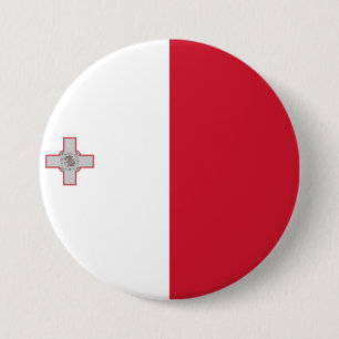 Macaron Rond 7,6 Cm Drapeau de Malte