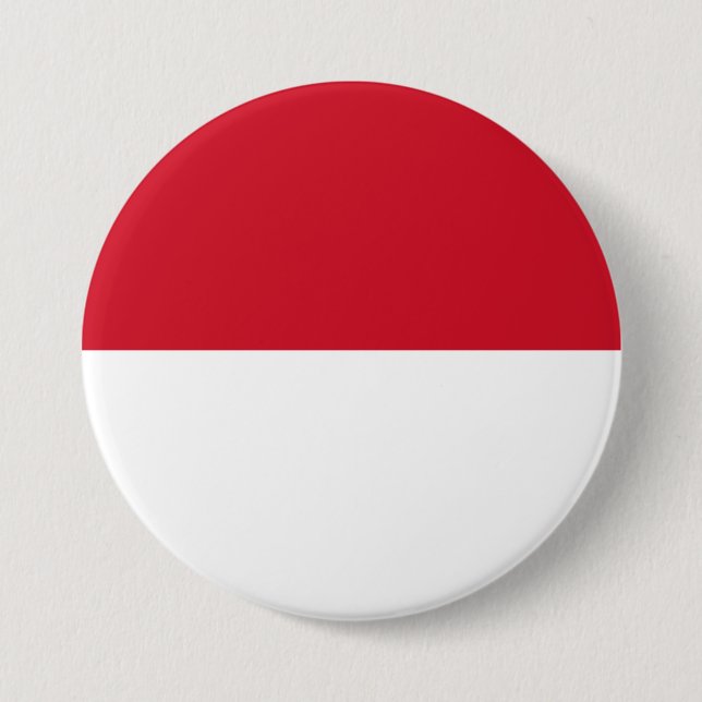 Macaron Rond 7,6 Cm Drapeau de Monaco (Devant)