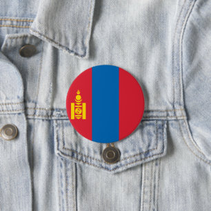 Macaron Rond 7,6 Cm Drapeau de Mongolie