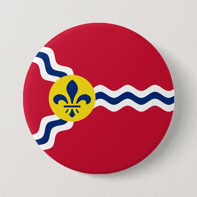 Macaron Rond 7,6 Cm Drapeau de Saint-Louis (Missouri) (Devant)