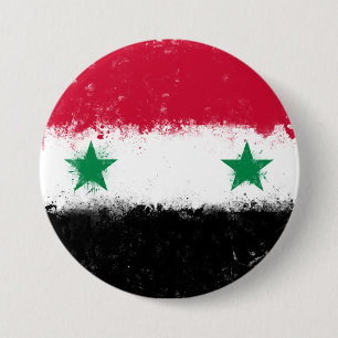 Macaron Rond 7,6 Cm Drapeau de Syrie