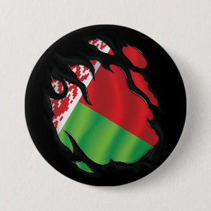 Macaron Rond 7,6 Cm Drapeau déchiré de Biélorussie