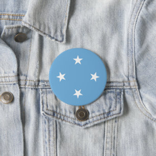 Macaron Rond 7,6 Cm Drapeau des États fédérés de Micronésie