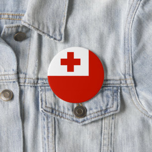 Macaron Rond 7,6 Cm Drapeau des Tonga