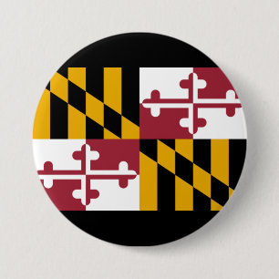 Macaron Rond 7,6 Cm Drapeau d'État du Maryland