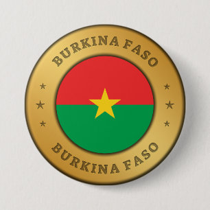 Macaron Rond 7,6 Cm Drapeau du Burkina Faso