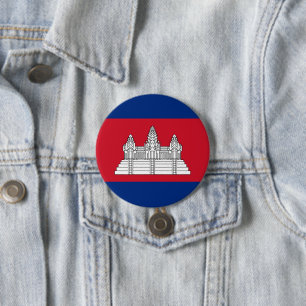 Macaron Rond 7,6 Cm drapeau du Cambodge