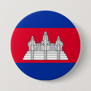 Macaron Rond 7,6 Cm Drapeau du Cambodge
