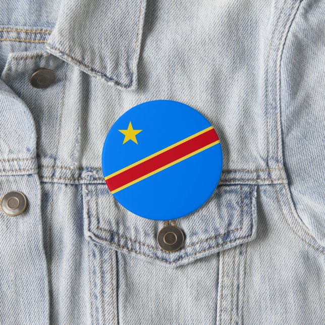 Macaron Rond 7,6 Cm Drapeau du Congo (En situation)