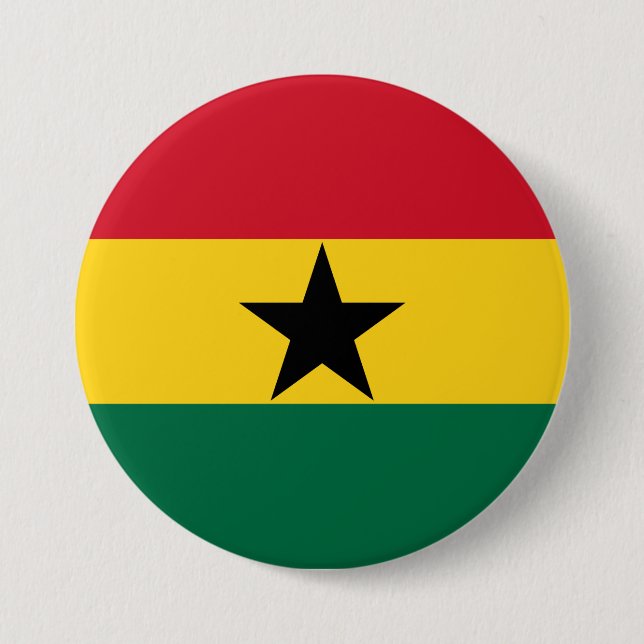 Macaron Rond 7,6 Cm Drapeau du Ghana (Devant)