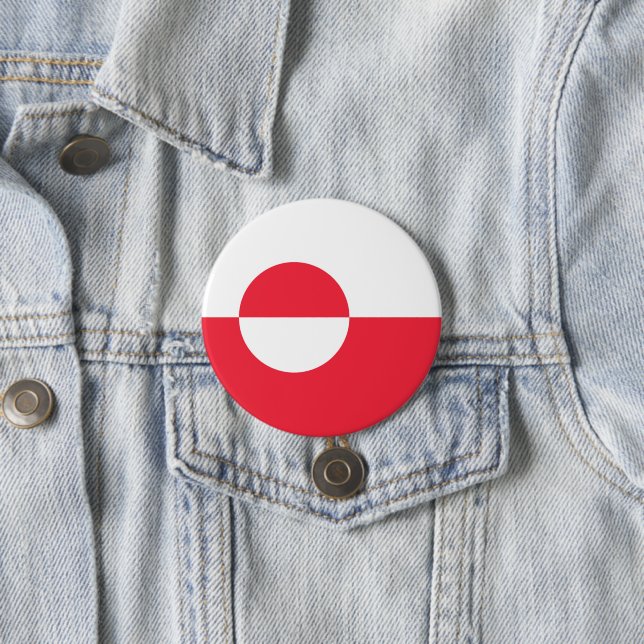 Macaron Rond 7,6 Cm Drapeau du Groenland (En situation)