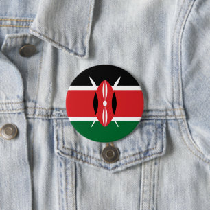 Macaron Rond 7,6 Cm Drapeau du Kenya