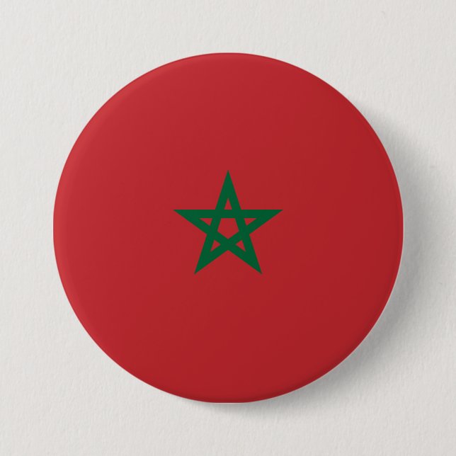Macaron Rond 7,6 Cm Drapeau du Maroc (Devant)
