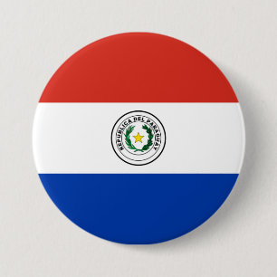Macaron Rond 7,6 Cm drapeau du Paraguay