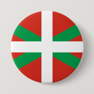 Macaron Rond 7,6 Cm Drapeau du Pays basque