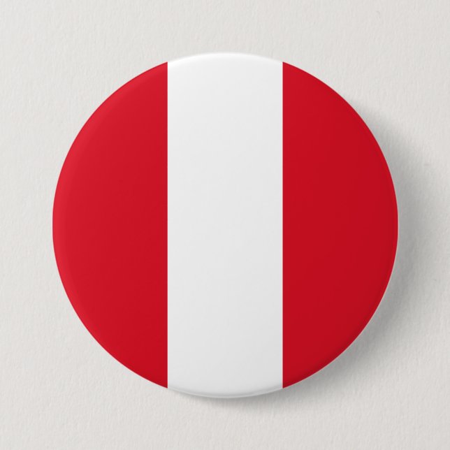 Macaron Rond 7,6 Cm Drapeau du Pérou (Devant)